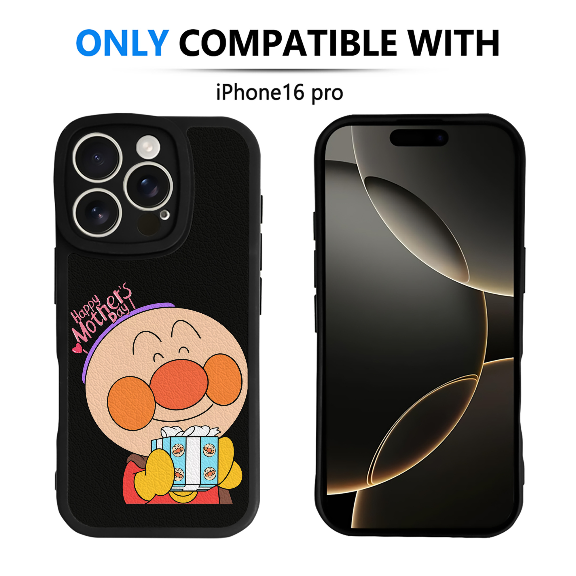 （画像用） アンパンマン Anpanman 【iPhone 16シリーズ対応】シリコンスマホケース（レザー調） 材質：シリコン
